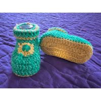 Green & Yellow Baby Booties — photo 3